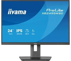 24,1" IIYAMA ProLite XB2495WSC-B1 czarny / Monitor / IPS / 1920x1200 / 16:10 / 100 Hz / USB-C 65 W / obrotowy