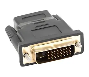 Adapter HDMI (F) - DVI-D (M) 24+1 Dual Link czarny / Redukcja / Złącza pozłacane / Maks. 1920 x 1080 px