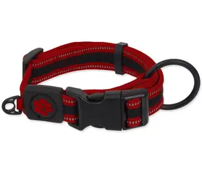 Obroża ACTIVE DOG Fluffy S czerwona 2x27-41cm / Nylon / Elementy odblaskowe