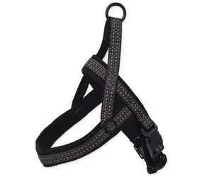 Aktywne szelki dla psa Neoprenowe szare S/M / Dla małych i średnich psów / Elementy odblaskowe / 2x52-60 cm