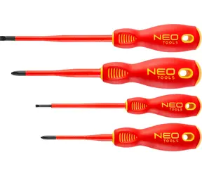 Zestaw wkrętaków izolowanych Neo 1000V, smukły / Zestaw narzędzi / 4 szt.