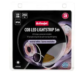 Activejet AJE-COB neutralna biel / Taśma LED / 5 m / 30 W / 2950 lm / IP20