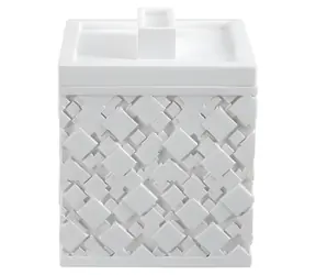 SPIRELLA Pudełko kosmetyczne AGDA białe / Polyresin / 9 x 9 x 11 cm