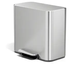Kosz na śmieci Simplehuman z pedałem DUAL MINI / Odpady posegregowane / 15 l / stal nierdzewna