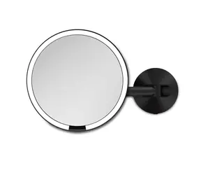 Simplehuman Sensor czarny / Lustro kosmetyczne montowane na ścianie / Oświetlenie LED / Powiększenie 5x / Połączenie sieciowe
