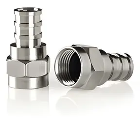 Złącze Nedis F proste 5,5 mm srebrne / Złącze / Wtyk / niklowane / 75 Ohm / zaciskane / 2 szt.