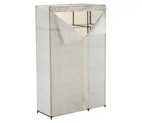 Szafa tekstylna MSV szara / Szafa / 6 przegródek / drążek na wieszaki / 110x45x177 cm / PP