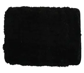 MSV MIKROFIBRA czarny / Dywanik łazienkowy / 50 x 70 cm / poliester / antypoślizgowy