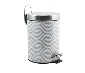 Kosz na śmieci pedałowy MSV DECORS 3 l / stal / motyw falisty