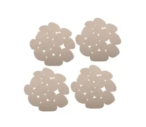 MSV GALETS zestaw 4 mat antypoślizgowych w kształcie kamyków beż / PVC / 12 x 13 cm