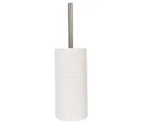 Spirella VENISE biała / szczotka do WC / pojemnik ceramiczny / uchwyt ze stali nierdzewnej / 10 x 34,5 cm