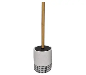 Szczotka toaletowa SPIRELLA YUMA biało-czarna / Polyresin, bambus / 110 x 36 cm