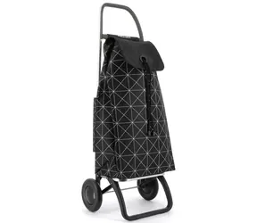 Rolser I-Max Star 2 czarno-biały / Torba zakupowa na kółkach / 2 koła / pojemność 43 l / ładowność 50 kg