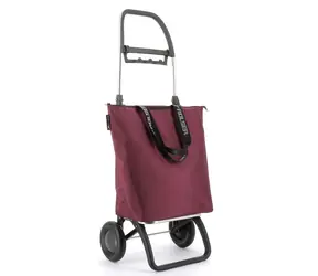 Rolser Mini Bag MF 2 Logic bordowa / Torba na zakupy na kółkach / składana / 2 kółka / pojemność 21 l
