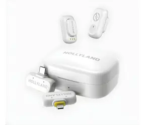 Hollyland LARK A1 Combo Ivory White / Bezprzewodowy system mikrofonowy / Odbiornik USB-C + Lightning / Etui ładujące