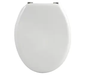 Deska sedesowa MSV CLEO biała / MDF / Zawiasy ze stali nierdzewnej / 56 × 360 × 450 mm