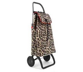 Rolser I-Max Wild 2 Logic wzór panterki / Torba zakupowa na kółkach / Duże koła / pojemność 43 l / ładowność 40 kg