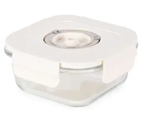 Compactor na żywność ASPIFRESH S / Szklany pojemnik próżniowy na żywność / 525 ml / 13,2 x 13,2 x 5,5 cm