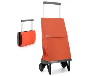 Rolser Plegamatic Original MF pomarańczowy / Składana torba zakupowa na kółkach / pojemność 40 l / ładowność 40 kg