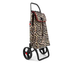 Rolser I-Max Wild 2 Logic RSG wzór panterki / Torba zakupowa na kółkach / Pojemność 43 l / Nośność 40 kg
