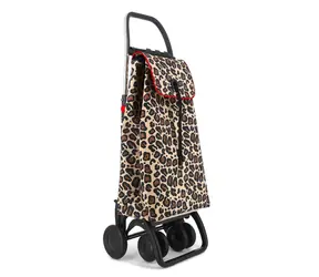 Rolser I-Max Wild 4 Logic Tour wzór panterki / Torba zakupowa na kółkach / 2 koła / Nośność 50 kg
