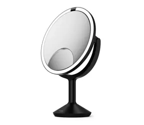 Simplehuman Sensor TRIO MAX czarny / Lustro kosmetyczne / Podwójne oświetlenie LED / Powiększenie 1x/5x/10x / Połączenie sieciowe
