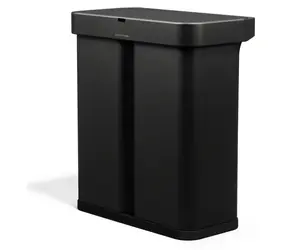 Simplehuman DUAL SENSOR czarny / Kosz na śmieci / Bezdotykowy / Sterowanie głosem i ruchem / 58 l (34+24 l)