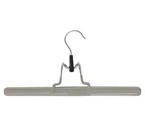 Wieszak antypoślizgowy MSV do spódnic i spodni szaro-brązowy / stal powlekana tworzywem / 30 cm