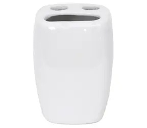 Kubek MSV CLASSIC z uchwytem na szczoteczki do zębów biały / ceramiczny