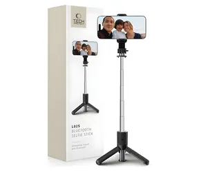 Tech-Protect L02S czarny / Kijek do selfie / Bluetooth / Statyw / 72 cm