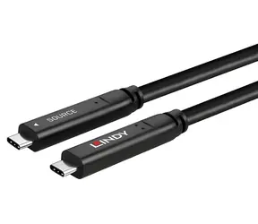 Lindy USB-C - USB-C 10 m czarny / Kabel / 5 Gbit/s / DisplayPort 4K / USB-C PD 20 V