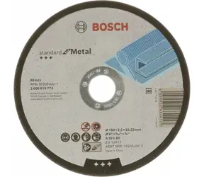 Tarcza tnąca BOSCH Metal 150x22,23 mm / Tarcza tnąca / grubość 2,5 mm