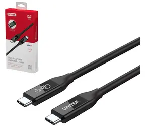 Unitek C14100BK czarny / Kabel USB-C / USB-C (M) - USB-C (M) / 0,8 m