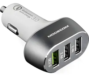 Modecom MC-CU3 / Ładowarka samochodowa / 3x USB-A / 3 A