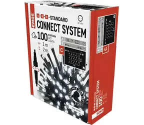 Emos D1EC01 CONNECT / Kurtyna świetlna LED / 100 LED / 1x2 m / IP44 / zimna biel