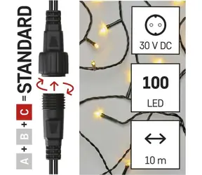 Emos D1AW02 Connect / Łańcuch świetlny / 50 LED / 5 m / IP44 / ciepła biel