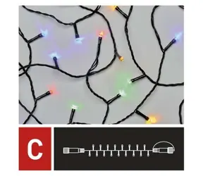 Emos D1AM02 Connect / Łańcuch świetlny / 50 LED / 5 m / IP44 / wielokolorowy
