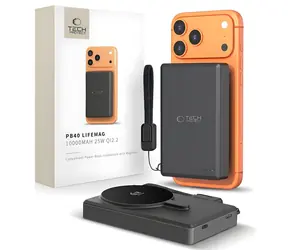 Tech-Protect LifeMag PB40 czarny / Power bank / MagSafe Qi2.2 / 10000 mAh / 25 W
