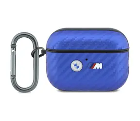 Etui BMW M Carbon z metalowym logo do AirPods Pro 3 jasnoniebieskie / Etui na słuchawki / Wzór karbonowy