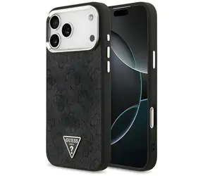 Guess 4G Trójkątne Logo MagSafe czarno-srebrny / Tylna obudowa / iPhone 17 Pro Max / 18 Pro Max / MagSafe