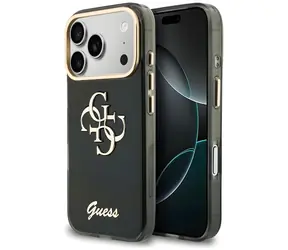 Guess IML 4G Script Metal czarny / Tylna obudowa / iPhone 17 Pro Max