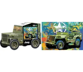 EUROGRAPHICS Puzzle w blaszanym pudełku Jeep wojskowy / 550 elementów / 48 x 33 cm