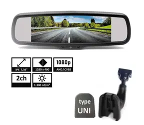 7" KEETEC MIRROR7 / Monitor lusterka wstecznego / AHD/CVBS / 1280 x 400 / IPS