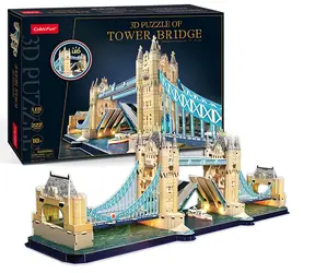 Puzzle CubicFun 3D Tower Bridge LED / 222 elementy / od 6 lat / Papier / 44,6x33,8x6 cm