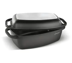 Lamart LT1308 forma do pieczenia z pokrywką 3+5,5 l czarna / Wymiary 40x22,5x17 cm / Aluminium / Powierzchnia nieprzywierająca