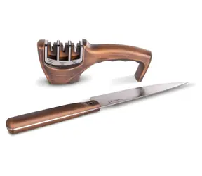 Lamart RETRO LT2156 / Zestaw noży i ostrzałki / Ostrzałka 3-stopniowa / Ostrze noża 20 cm