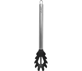 Chochla do spaghetti LAMART Inox Nylon / Nylon z uchwytem ze stali nierdzewnej / do 210°C / wysokość 32 cm / stal nierdzewna-czarna