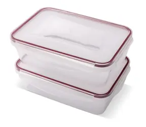 Lamart LT6063 przezroczysty / Zestaw pojemników na żywność / 2× 1350 ml / plastikowy / hermetyczny / od -20 do 110 °C