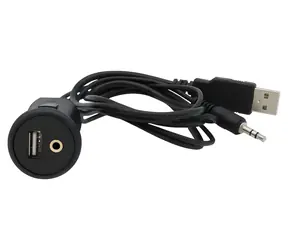 KEETEC MY1121 / Przewód przedłużający AUX/USB / gniazdo 3,5 mm / 1 m