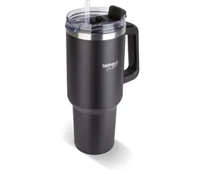Lamart LT4088 Ogromny czarny / kubek termiczny / 1,2 l / stal nierdzewna / plastik